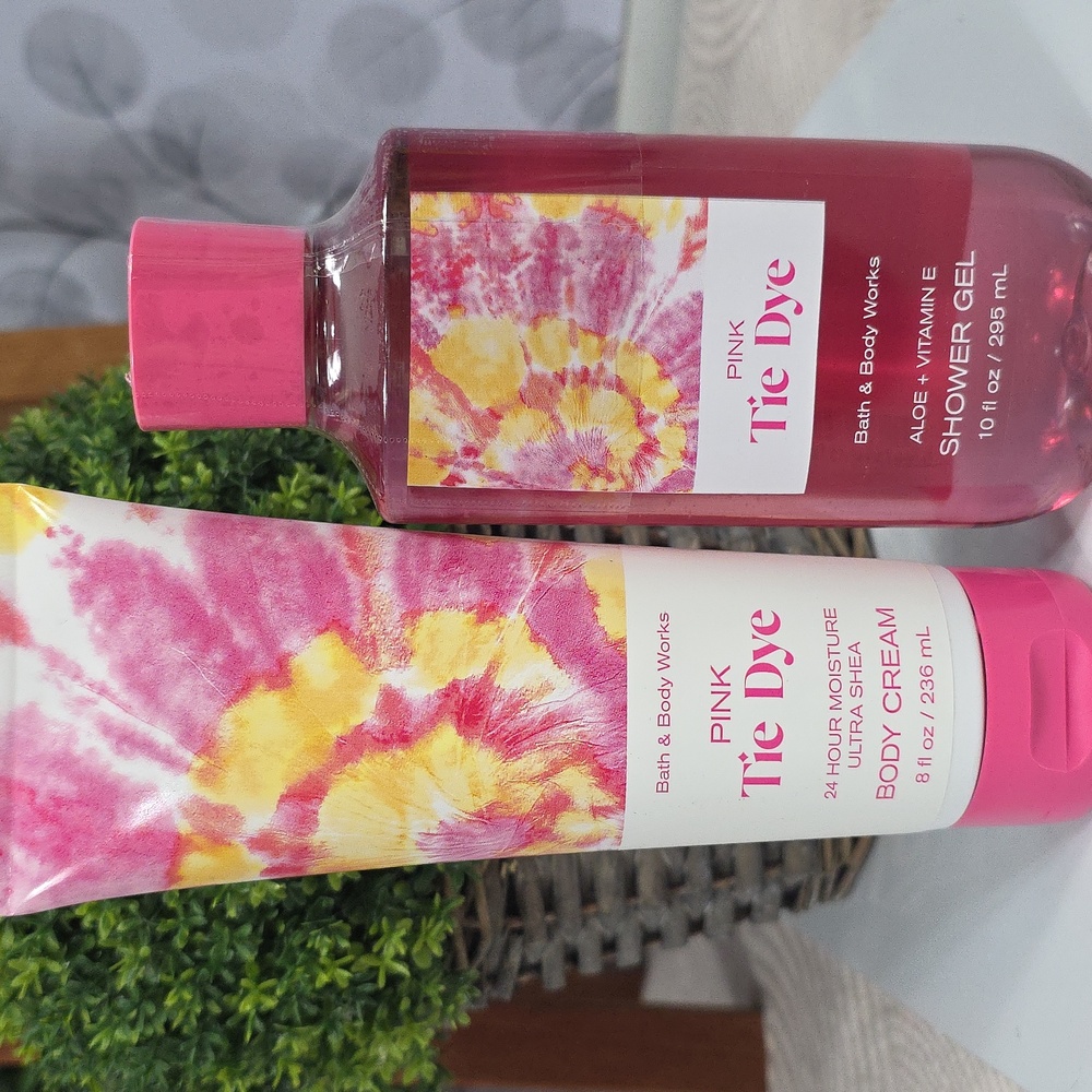 Bath & Body Works Pink Tie Dye Shower Gel & Body Cream Set - Picture 2 of 8